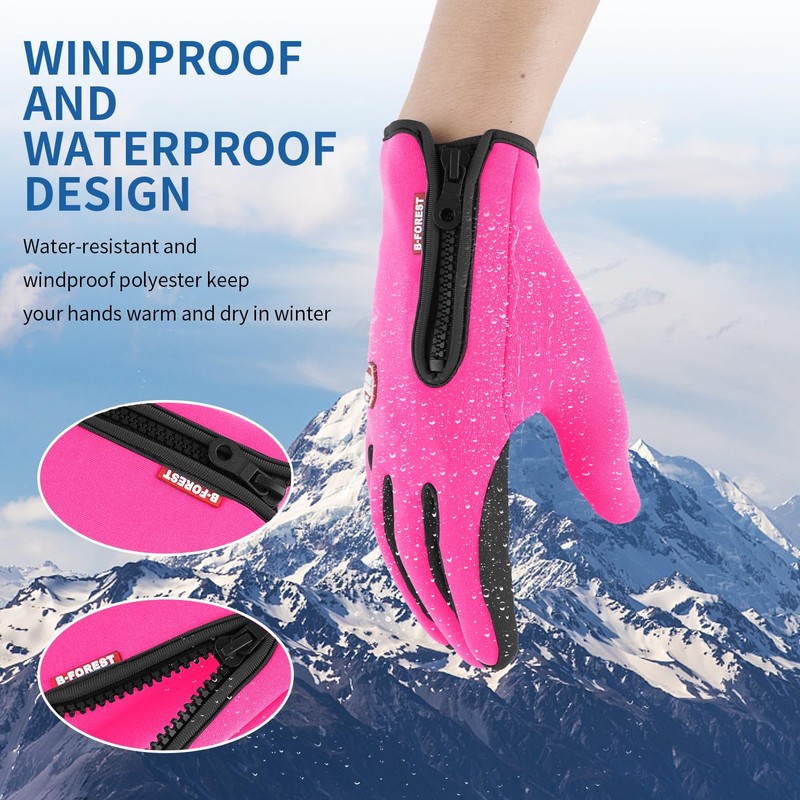 RooRuns Winter Gloves - Lightweight Touchscreen Thermal Gloves for Cycling,