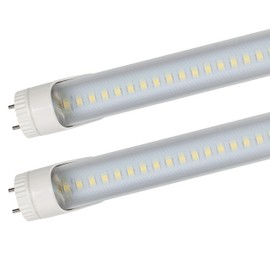 CLEANLIFE InstantStart T8 LED Bulbs - Pack of 2 LED Tube Lights - Plug and Play Refrigeration, Fountain & Vending Machine Light Bulb - Rotatable End Caps, G13 2 Prong LED Light Bulb (Transparent, 60")