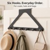 Over-the-Door Hook Rack - 6 Aluminum Hooks for Coats, Hats,
