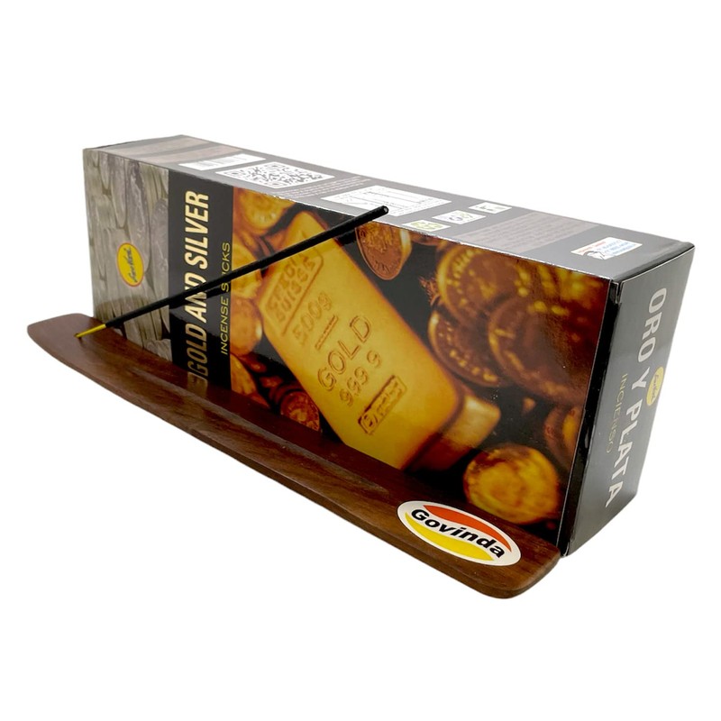 Gold Silver Incense Sticks and Incense Stick Holder Bundle Insence