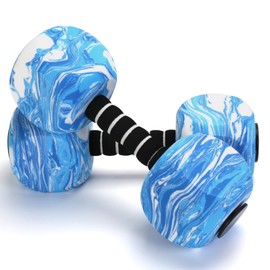 2Pack Water Dumbbells, Aquatic Exercise Dumbbells, EVA Foam Barbells for Men Women Youth Water Workouts (Blue+White)