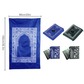 Abiyou 2 Pieces Prayer Mat, Musilm Prayer Mat, Polyester Prayer Rug, Portable Travel Prayer Mat, Islamic Travel Prayer Rug with Compass, for Muslim Prayer, Ramadan(Green,Blue)