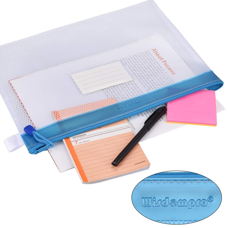 Zipper File Bag, Wisdompro® 4 Packs Letter Size Paper Document
