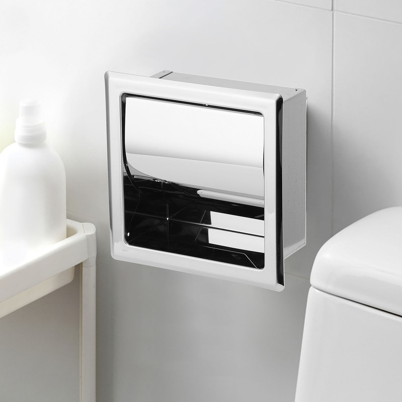 Mirror Surface Toilet Paper Holder Stainless Steel Paper Towel Rack
