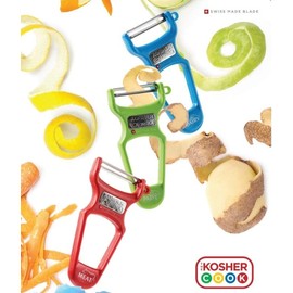 The Kosher Cook Y Vegetable Peeler - Heavy Duty, Ultra Sharp Stainless Steel Blade - Swiss Peeler - Easy Grip Plastic Handle - Color Coded Kitchen Tools - Yellow