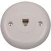 AUDIOVOX TP248WHN Round Wall Phone Jack, White