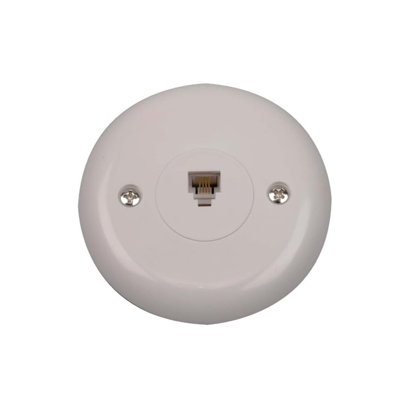 AUDIOVOX TP248WHN Round Wall Phone Jack, White