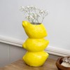 Triple Lemon Stack Vase Ceramic Yellow Summer Fruit Flower Bud