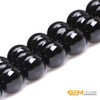 GEM-inside 14mm Round Black Agate Beads Strand 26-28 Pcs At