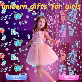 Unicorn Gifts for Girls Boys,Baby Girl Gift Unicorn Night Light 3 4 5 6 7 Year Old Girl Gifts Toys Mulpitle Colors Projector for Bedroom Girls Gifts Christmas&Birthday Decoration for 3-7 kids