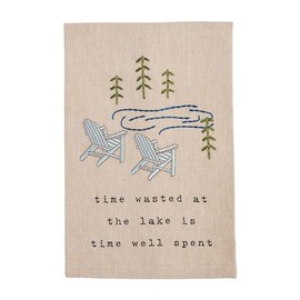 Mud Pie Time Embroidery Lake Towel; 21" x 14"