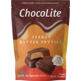 ChocoLite Peanut Butter Patties | 35 Calories per Piece | Pack of 6 Pouches