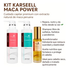Kit Karseell Maca Power Shampoo Acondicionador Aceite