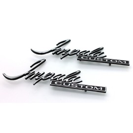 ADTEMP Pair New Impala Custom Script Emblem Coupe Rear Sail Panel Badge Replacement for 1971-1976 Impala (Chrome), EI-#+#-1