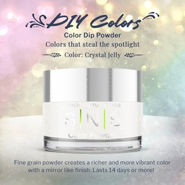 SNS Nail Dip Powder Colors, Gelous Color Dipping Powder - Crystal Jelly (White Cream) - Long-Lasting Dip Nail Colors for Healthier Nail Beds - Nail Color for Professionals & At-Home DIY - 0.5 oz
