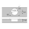 Hettich Sensys 8657i TH52 165 Degree Wide Angle Door Hinge