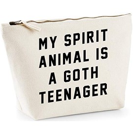 Hippowarehouse My Spirit Animal Is A Goth Teenager printed make up cosmetic wash bag 18x19x9cm