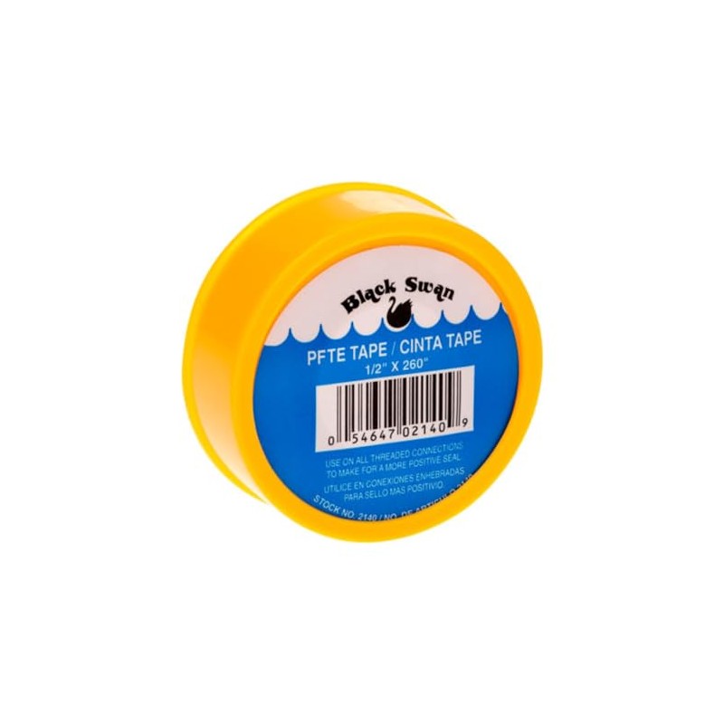 Black Swan Yellow Gas Line PTFE Tape 1/2" x 260"