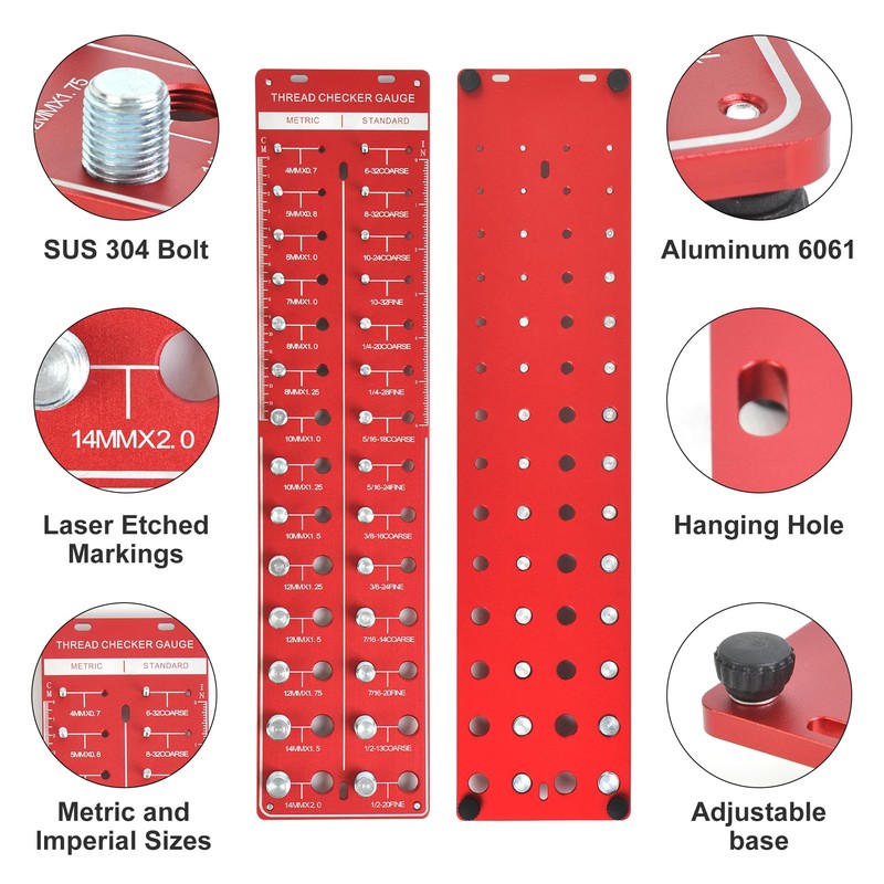 WINMAX TOOLS AUTOMOTIVE 28 PCS Thread Checker, Nut and Bolt