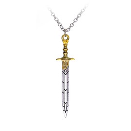 GAUEIOUR Percy Jackson Sword Pendant Necklace Olympian Poseidon Riptide Sword Necklace, Fans Cosplay Fashion Alloy Jewelry Gifts for Men Women