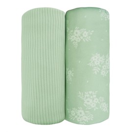 Viviland Jersey Swaddle Blanket, Ultra Soft Stretchy Receiving Blanket for Newborn, Baby Swaddle Wrap for Boys & Girls, 2 Packs,40 x 30 in, Grey & Pink