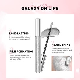 Hppsctink 2pcs Flüssiger Lippenstift, 2.4g Silber Weiß Lippenstift und 2.4g Hell Golden Lippenstifte, Antihaft-Lipgloss, Langanhaltende Farbe,Lipsticks