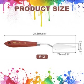 MECCANIXITY Pack of 1 Palette Knife No.18, 9.4" Long Palette Knives with Stainless Steel Flexible Spatula Pallet Knife and Wood Handle for Scraping, Mixing, Oil Acrylic Painting Canvas