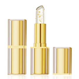 Xiuxixu Transferproof Color Changing Lipstick,Crystal Jelly Lipstick Temperature Color Change lip Gloss,Gold Foil PH Lipsticks Color Changing for Women,Long Lasting Moisturizing Tinted Lip Balm