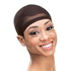 Qfitt Wig Cap Dark Brown Stocking Men Women Wide Band