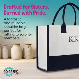 Go Greek Chic Alpha Chi Omega Embroidered Tote Bag