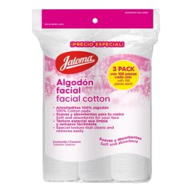 Jaloma | Tri-pack De Algodón Facial Suave, 3x100 Piezas