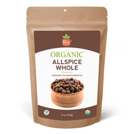 SPICY ORGANIC Pure Organic Allspice Berries Whole 16 oz. – Certified USDA Organic - Premium Pimento Seeds and Peppers for Baked Goods, Pickles, Marinades, Stews, and Sauces.