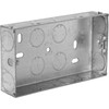 Generic 2 Gang Metal back box 25mm Metal Double Pattress Box 25mm, Back Box Double Mounting for Electrical Sockets 2 Gang Galvanised Steel Installation Boxes 25mm - 1 PACK