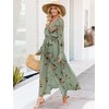 ANRABESS Women’s Long Sleeve Floral Maxi Dress Boho Flowy Wrap