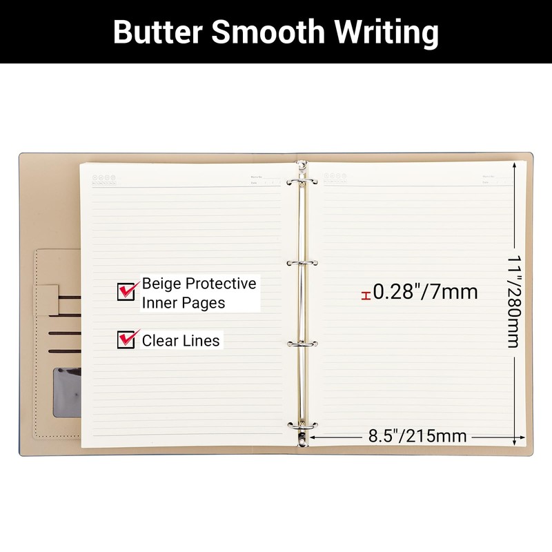 Yarotm Notebook Ring Binder A4 Lined - A4 Refill Notepad