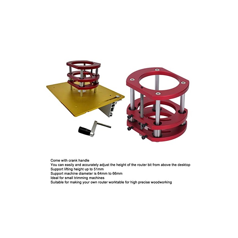 Wakects Stainless Steel 4 Jaw Clamping Router Table Lift Base