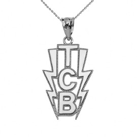Claddagh Gold Fine Sterling Silver Taking Care of Business in a Flash (TCB) Vertical Pendant Necklace, 16"