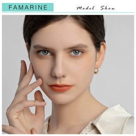 FAMARINE 14K Gold Plated Twisted Hoop Earrings for Women Small Gold Hoops Chunky Earrings Gift