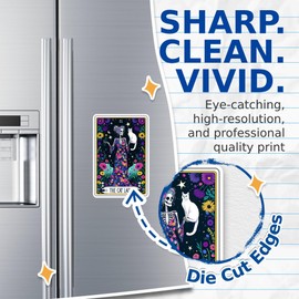 (2 Pack) The Cat Lady Tarot Card Magnets - Funny Crazy Cat Lady Cat Lover - 5" On Longest Side - Premium Magnet - for Cars, Refrigerators, Toolboxes, Lockers - Made in USA - MAG0504