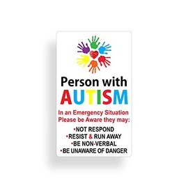 Person with Autism Safety Sticker for Autistic Awareness Custom Die Cut Window Glass Door Decal Graphic