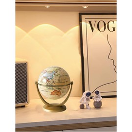 ULAKLU Small Delicacy Globe For Boys,360 Rotating Sphere,Learning- Globes Of The World,Mens Office Decor Pvc Material Mova Globe Earth Boys Gifts (Yellow)