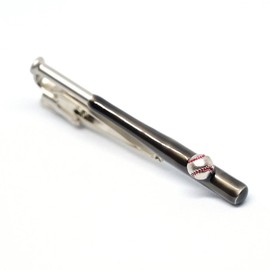 Swank T0140 Baseball Bat Tie Bar (Black with Ball), Brass, No Gemstone