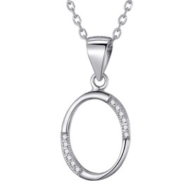 Morella Ladies Necklace Silver, Pendant, 925 Silver Rhodium Plated With Zirconia, White, 45 cm, Silver