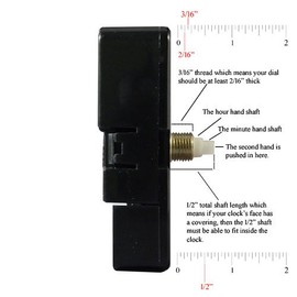 Dhorcas (#02) 3/16" Threaded Motor and Gold 6" Hands, Quartz Clock Movement Kit for Replacement