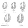 Unisex Chunky Plain Round Huggie Hoop Earrings Solid Sterling Silver