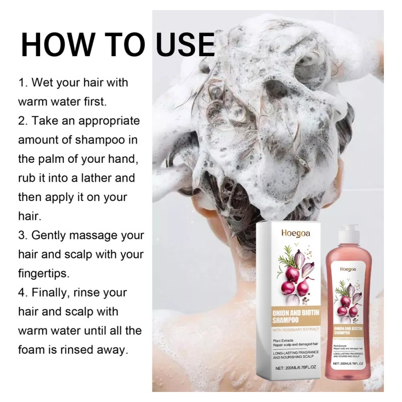 Champú De Cebolla Para El Crecimiento Del Cabello 200ml*2