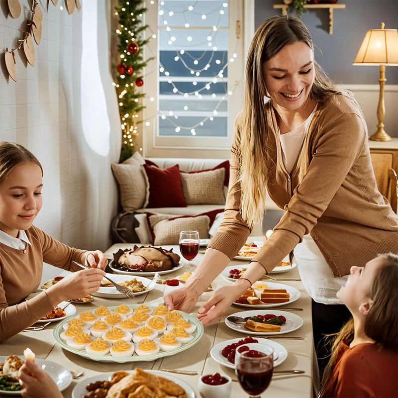 HANSGO Deviled Egg Containers with Lid, Deviled Egg Platter Carrier