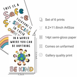 9 Calming Corner Poster Classroom Decor - Mental Health Poster For Kids Toddler Preschool Homeschool Decoration - Boho Calm Down Corner Supplies For Counselors Therapists Teachers Supplies (Colorful)