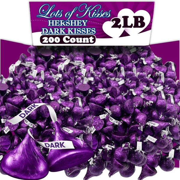 Hershey Kisses Dark Chocolate Bulk, 2 Lbs, Bulk Purple Kisses,