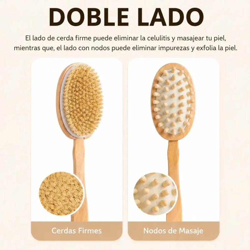 Cepillos Manual Corporal Chico Exfoliante Y Doble Cara Mango Removible